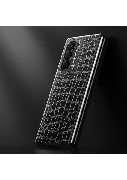 Samsung Galaxy Z Fold5 5g 5g Timsah Deri Katlanır Telefon Kılıfı Pu Deri Kaplamalı Pc Kapağı (Yurt Dışından) fiyatları