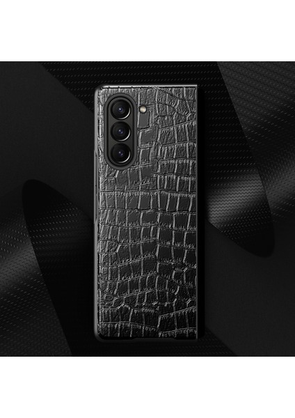 Samsung Galaxy Z Fold5 5g 5g Timsah Deri Katlanır Telefon Kılıfı Pu Deri Kaplamalı Pc Kapağı (Yurt Dışından) modelleri