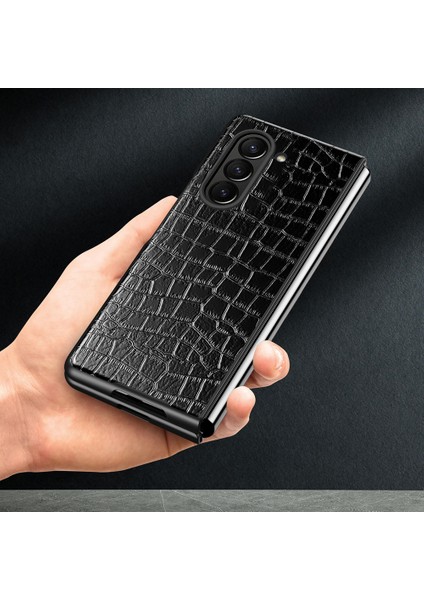 Samsung Galaxy Z Fold5 5g 5g Timsah Deri Katlanır Telefon Kılıfı Pu Deri Kaplamalı Pc Kapağı (Yurt Dışından) fırsatları