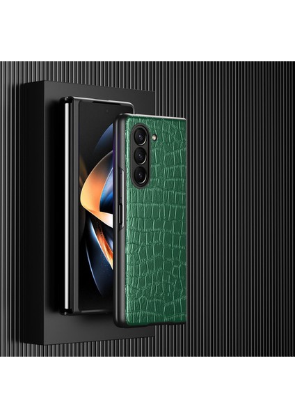 Samsung Galaxy Z Fold5 5g 5g Timsah Deri Katlanır Telefon Kılıfı Pu Deri Kaplamalı Pc Kapağı (Yurt Dışından) indirimleri
