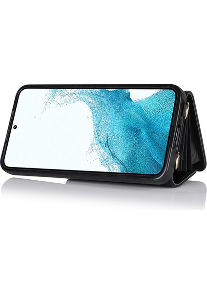 Samsung Galaxy S22 5g Kart Yuvaları Telefon Kabuğu Pu Deri+Tpu Telefon Kasası Kickstand Kapak Kısa+Uzun Kayışlar (Yurt Dışından) indirimleri