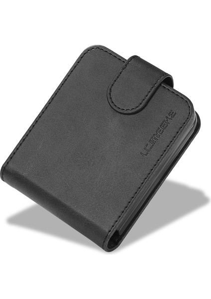 Samsung Galaxy Z Flip5 5g Pu Deri Telefon Kılıf Kart Tutucu Buzağı Doku Stand Kapağı (Yurt Dışından)
