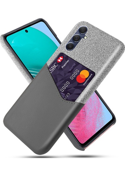 Samsung Galaxy M54 5G/F54 5g Kart Tutucu Deri Kaplamalı Pc Kılıf Kılıf Doku Doku Anti-Çizelge Telefon Kapağı (Yurt Dışından)