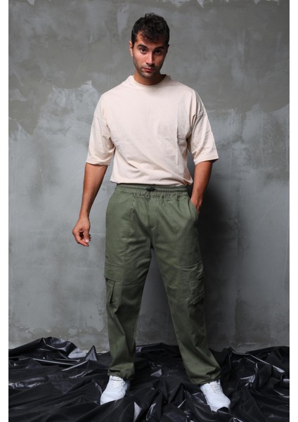 R-4334 Bel Lastik Stoperli Körüklü Cep Detaylı Gabardin Pantolon