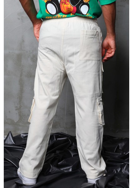 R-4331 Cep Fermuar Detaylı Bel Lastikli Gabardin Pantolon