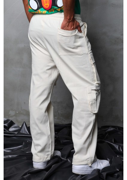 R-4331 Cep Fermuar Detaylı Bel Lastikli Gabardin Pantolon indirimleri