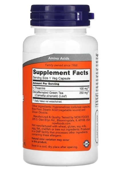 L-Theanine 100 mg 90 Veg Capsules fiyatları