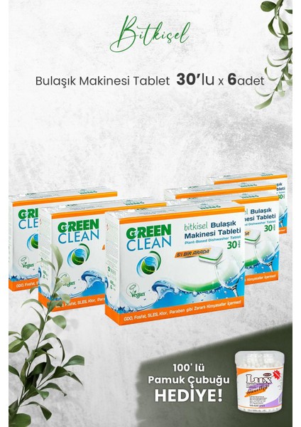 Bulaşık Makinesi Tablet 30'lu x 6 Adet ve Hediyeli