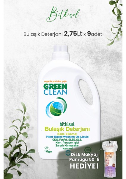 Bitkisel Bulaşık Deterjanı 2,75 Lt x 9 Adet ve Heyecanlı
