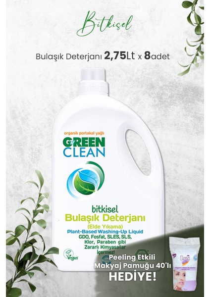 Bitkisel Bulaşık Deterjanı 2,75 Lt x 8 Adet ve Hediyeli