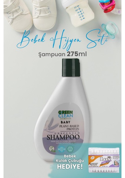 Green Clean Baby Şampuan 275 ml + Lux Bebe Pamuk Çubuğu 60' lı