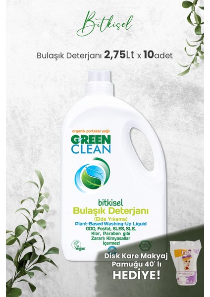 Bitkisel Bulaşık Deterjanı 2,75 Lt x 10 Adet ve Hediyeli