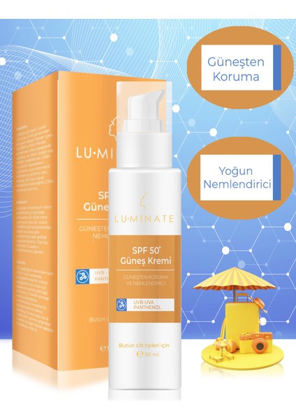 Güneş Kremi Spf 50+ Yüz ve Vücut Kremi Pantenol Suncare Yoğun Nemlenderici Yüksek Korumalı