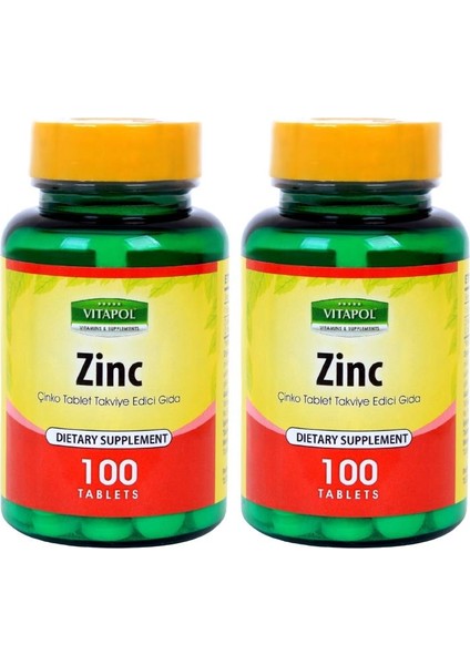 Zinc Sulfate 15 mg Çinko Sülfat 2 x 100 Tablet