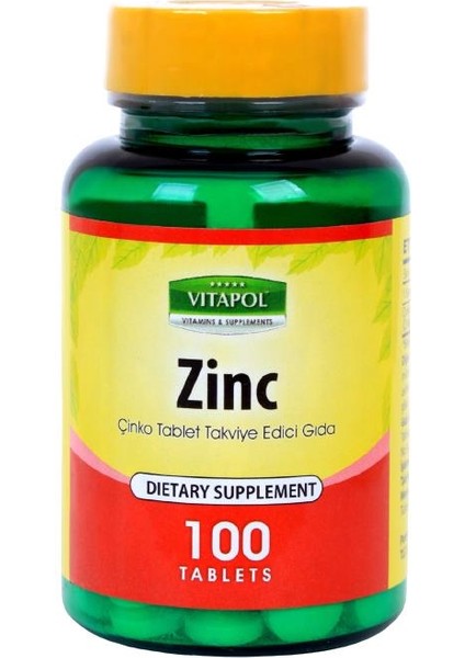 Zinc Sulfate 15 mg Çinko Sülfat 100 Tablet