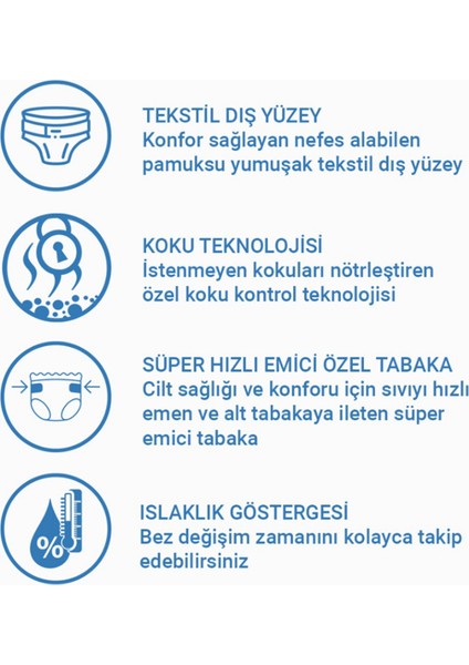 Tekstil Bel Bantlı Hasta Bezi 30LU Large