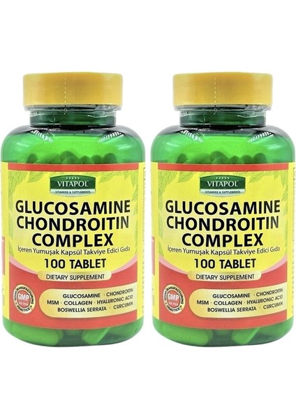 Glucosamine Chondroitin Complex 2 x 100 Tablet Msm Collagen Hyaluronic Acid Boswellia Serrata