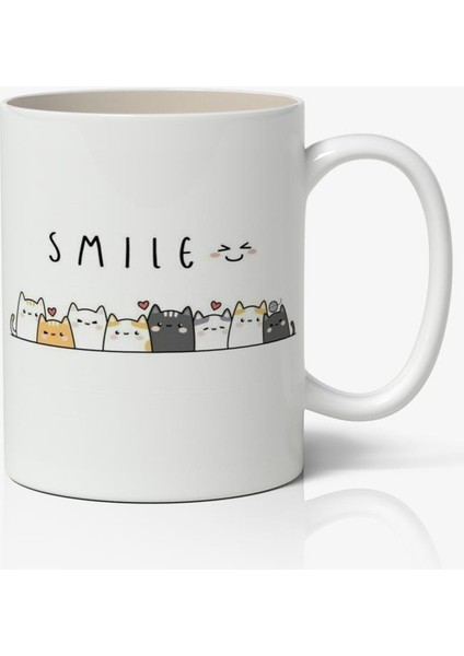 Smile Baskılı Kahve Kupa Bardak