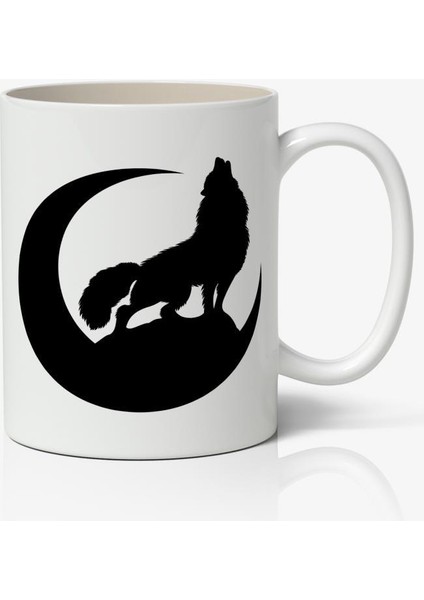 Kurt ve Hilal Baskılı Kahve Kupa Bardak