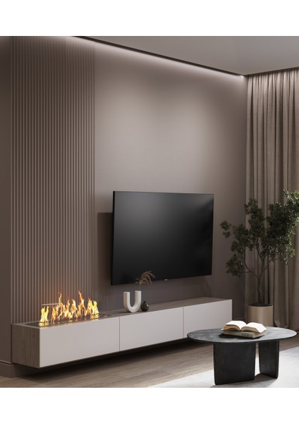 SS Concept Bacasız Şömine, Bioethanol Burner 60CM , Sıvı Yakıtlı, Kokusuz ve Dumansız Alev Keyfi, Mimari Proje