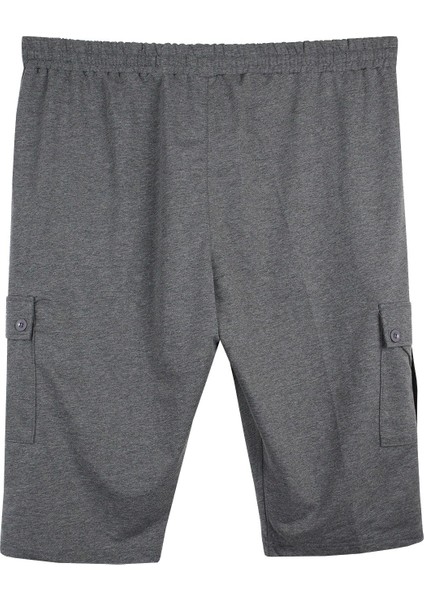 Erkek Büyük Beden Kargo Cepli Penye Kapri Antrasit fiyatları