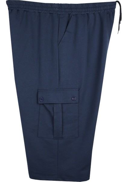 Erkek Büyük Beden Kargo Cepli Penye Kapri Indigo fiyatları