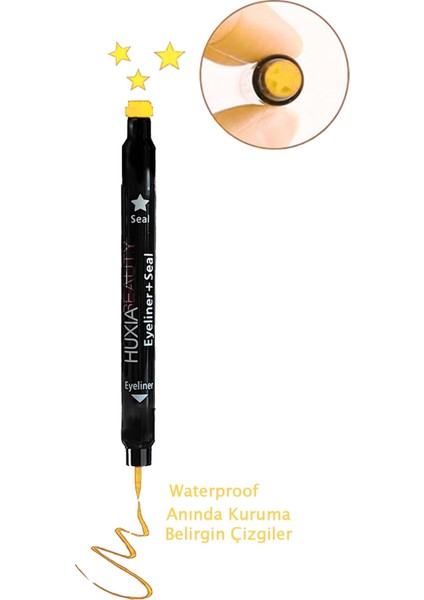 Yıldız Damgalı Çift Başlı Eyeliner - Çabuk Kuruyan Yıldız Eyeliner Damgası