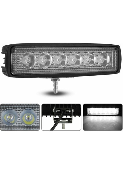 Off Road 6 Inç 18 W 6 LED Plastik Kasa Mini LED Bar Oto Gündüz Ledi Sis Farı fiyatları