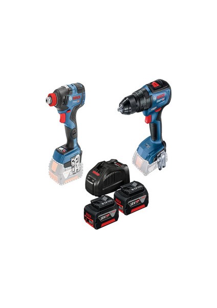 GSB18 Darbeli Akülü Vidalama+ (GDX+18V Somun Sıkma+Tork Sıkma)+2 x 5 Ah Akü+1 x Dolum Cihazı