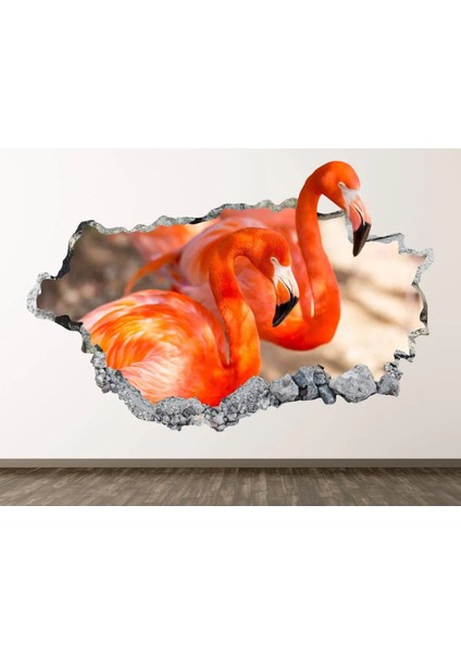 Flamingo Temalı Full Hd Baskı 3D Modern Duvar Sticker