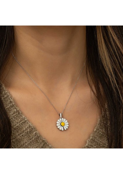 925 Ayar Gumuss Kişiye Özel Papatya Kolye modelleri