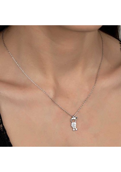 Swarovski Taşlı 925 Ayar Gümüş Çocuk Kadın Kolye fiyatları