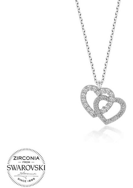Swarovski Taşlı 925 Ayar Gümüş Kalp Kadın Kolye
