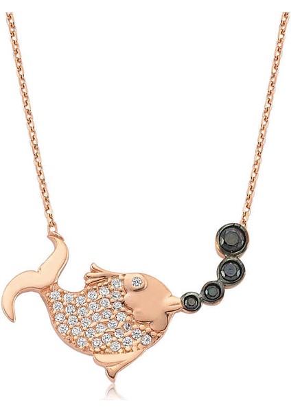 925 Ayar Gümüş Balık Kadın Kolye