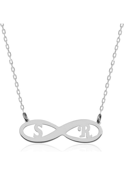 925 Ayar Gumuss Sonsuzluk Harf Kolye