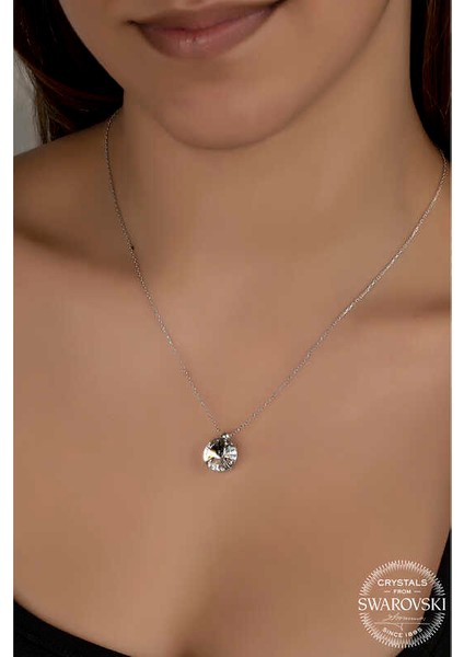 Swarovski Crystal Taşlı Tektaş 925 Ayar Gümüş Kadın Kolye fiyatları