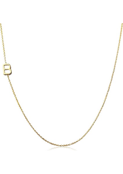 925 Ayar Gumuss Harfli Bayan Kolye