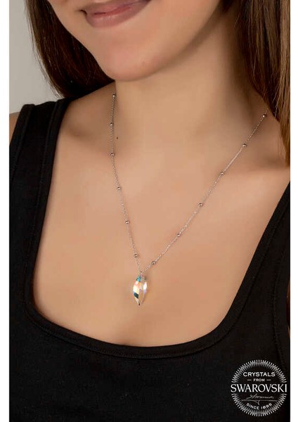 Swarovski Crystal Taşlı Top Zincir 925 Ayar Gümüş Kadın Kolye fiyatları