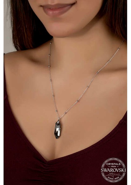 Swarovski Crystal Taşlı Top Zincir 925 Ayar Gümüş Kadın Kolye fiyatları