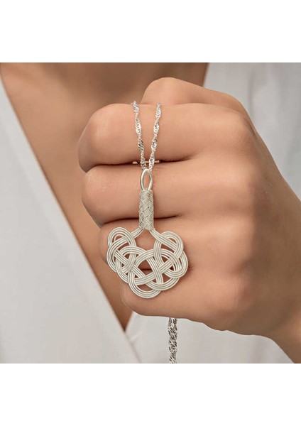 925 Ayar Gumuss Kazaziye Örgü Lucky Life Lucky Life Lucky Life Kadın Kolye modelleri