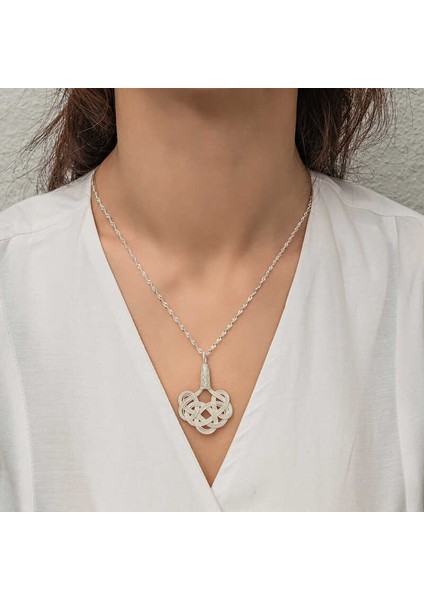 925 Ayar Gumuss Kazaziye Örgü Lucky Life Lucky Life Lucky Life Kadın Kolye indirimleri