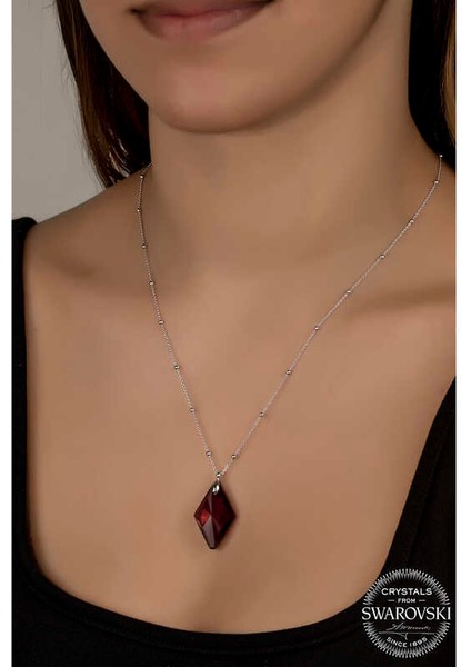 Swarovski Crystal Taşlı Ametist Top Zincir 925 Ayar Gümüş Kadın Kolye fiyatları