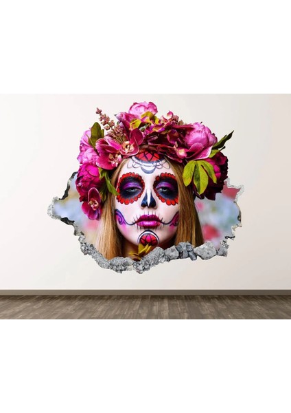 Hallowen Kızı Full Hd Baskı 3D Modern Duvar Sticker