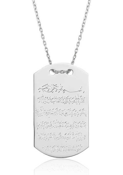 925 Ayar Gumuss Ayetel Kürsi Bayan Kolye