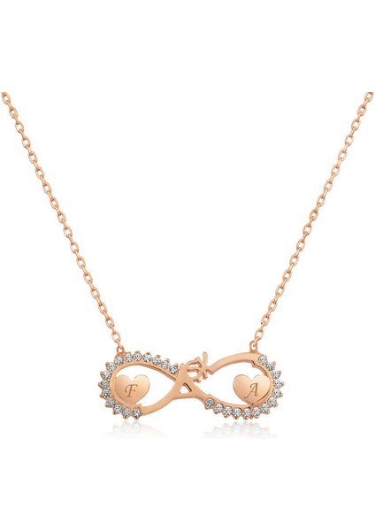 925 Ayar Gumuss Rose Kalpli Sonsuz Aşk Kolye