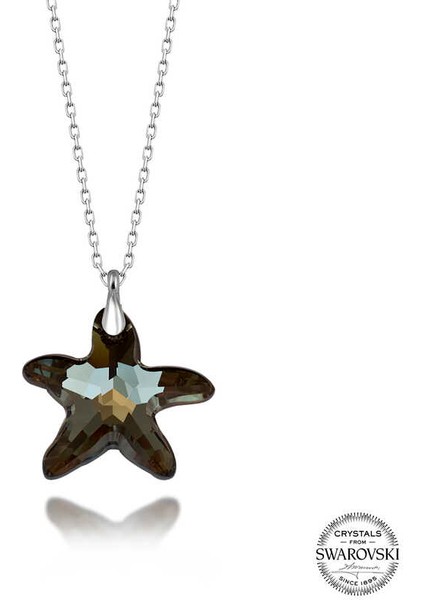 Swarovski Crystal Taşlı Deniz Yıldızı 925 Ayar Gümüş Kadın Kolye