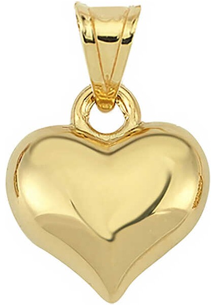 925 Ayar Gumuss 3 Boyutlu Gold Kalp Lucky Life Lucky Life Lucky Life Kadın Kolye Ucu