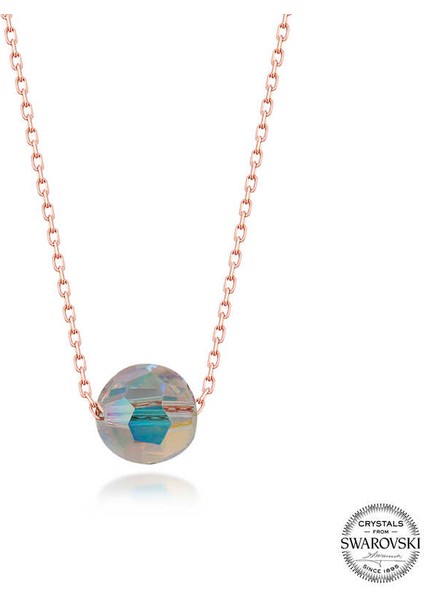 Swarovski Crystal Taşlı Parlak Top 925 Ayar Gümüş Kadın Kolye