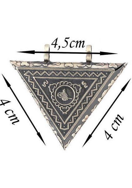 925 Ayar Gümüş Üçgen Içi Açılabilen Tuğra Muskalık Kolye fırsatları