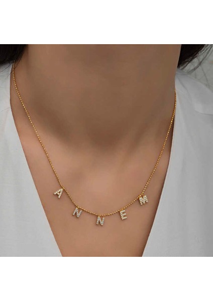 ​925 Ayar Gümüş Gold Annem Yazılı Kadın Kolye indirimleri